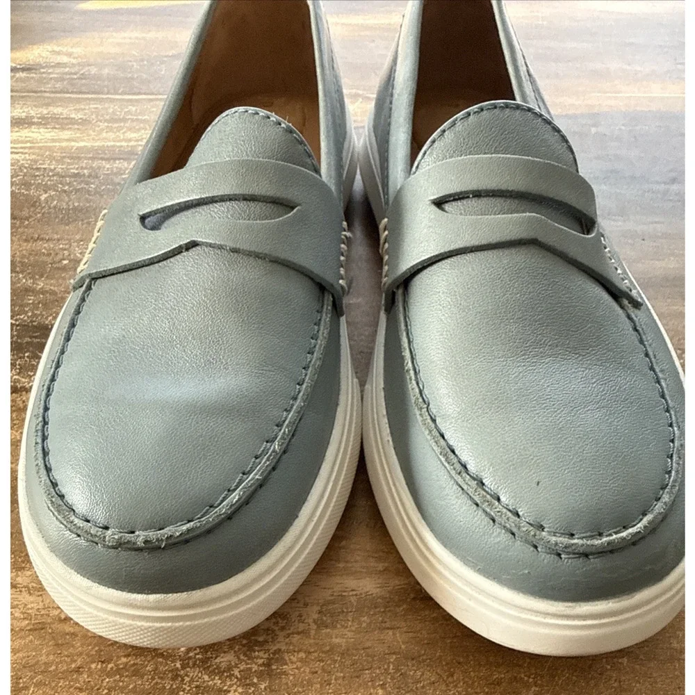 PATINA Portland Leather Shoes Boardwalk Penny Loafer Glacial Blue Womens Size 6